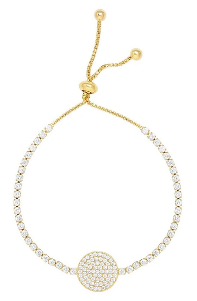 Ettika Crystal Chain Disc Adjustable Bracelet In Gold