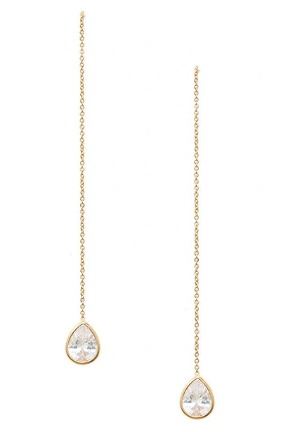Ettika Crystal Teardrop Threader Earrings In Gold