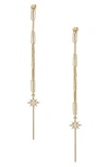 ETTIKA ETTIKA DOUBLE CHAIN STAR EARRINGS,E3013.G