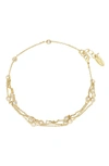 ETTIKA CUBIC ZIRCONIA ANKLET,AK1073.CLR.G