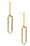 ETTIKA LINK DROP EARRINGS,E3048.CLR.G