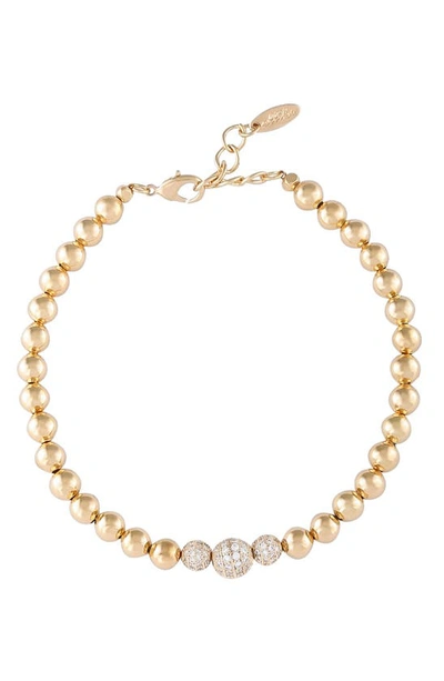 Ettika Cubic Zirconia Bead Anklet In Gold