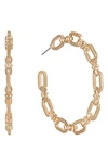 Ettika Chain Link Hoop Earrings In Gold