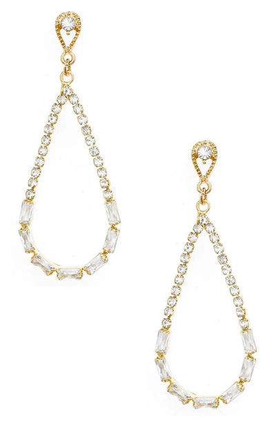 Ettika Crystal Teardrop Earrings In Gold