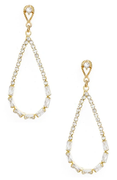 ETTIKA ETTIKA CRYSTAL TEARDROP EARRINGS,E3006.CLR.G