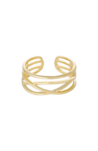 Ettika Open Lines Gold Plated Ring