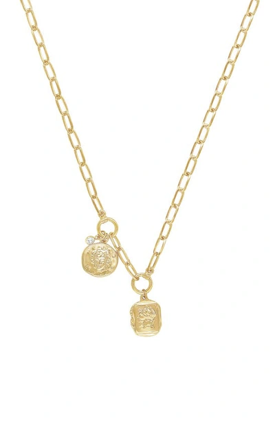 ETTIKA ETTIKA DOUBLE MEDALLION PENDANT NECKLACE,N2343.G