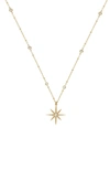 Ettika Crystal Chain Star Necklace In Gold