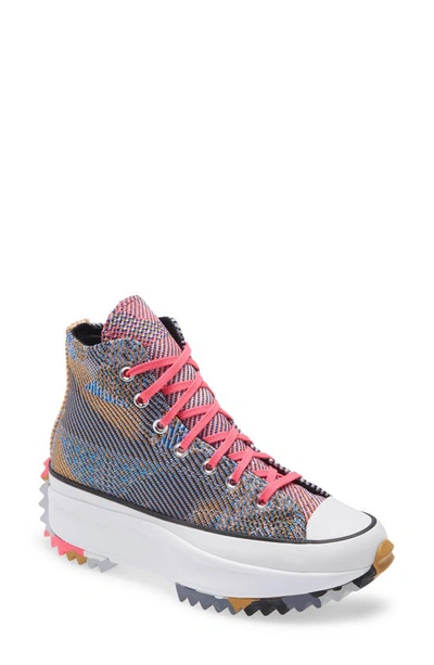Converse Chuck Taylor® All Star® Run Star Hike Knit High Top Platform Sneaker In Digital Blue/ Light Zitron