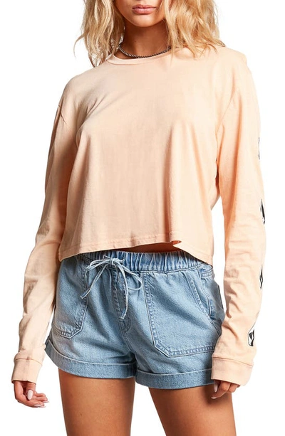 Volcom The  Stones Crop Graphic Tee In Melon