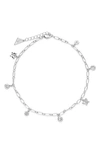 STERLING FOREVER BUTTERFLY & BLOSSOM CHARM ANKLET,A2CB0005CL