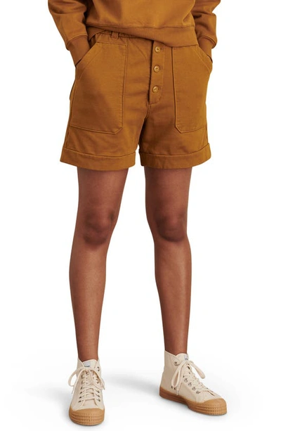 Alex Mill Ambrose Cotton Fleece Shorts In Golden Khaki