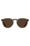 Raen Remmy 52mm Round Sunglasses In Ghost/ Vibrant Brown Polar