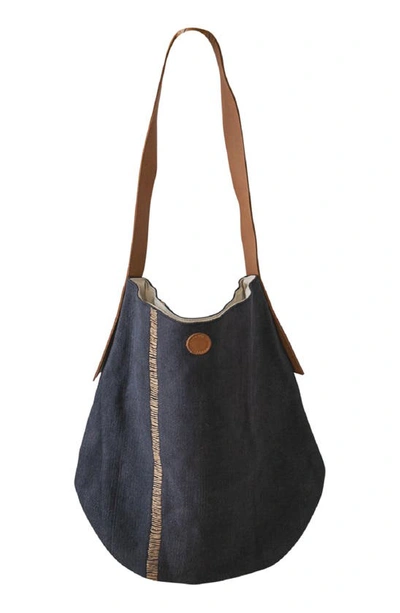 Will And Atlas Archer Jute Tote In Indigo