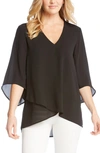 Karen Kane Asymmetric High/low Top In Black