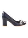 Sarah Chofakian Chunky Heel Pumps In Blue