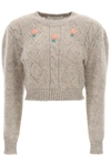 ALESSANDRA RICH ALESSANDRA RICH SHORT SWEATER WITH EMBROIDERIES