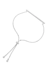 Sterling Forever Rhodium Plated Plated Inspirational Bar Slider Bracelet In Silver