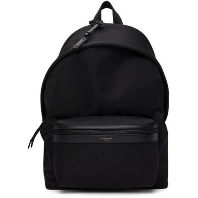 Saint Laurent Black Nylon City Backpack In 1000 Black