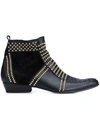 Anine Bing Women's Charlie Studded Leather & Suede Booties In Black
