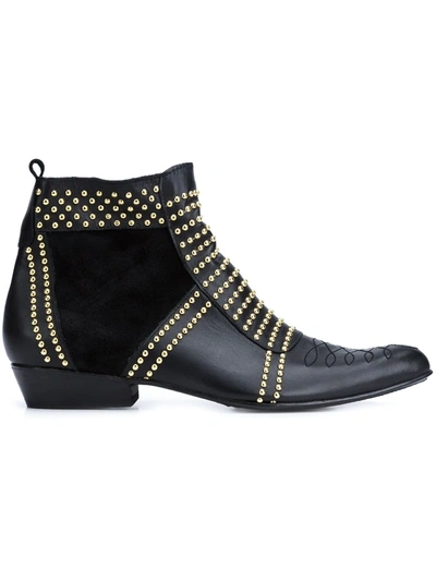 Anine Bing Women's Charlie Studded Leather & Suede Booties In Gold