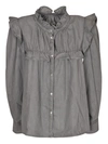ISABEL MARANT RUFFLED COLLAR BUTTONED SHIRT,CH061721P023H 02LY