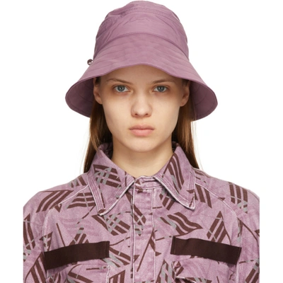 Attico Purple Nylon Bucket Hat In Orchid Haze