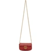 GUCCI RED SUPER MINI GG MARMONT MATELASSÉ BAG