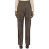 ARCH THE BROWN WOOL TWO PLEATS TROUSERS