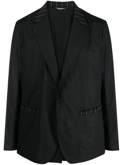 Dolce & Gabbana Dolce E Gabbana Men's  Black Cotton Blazer