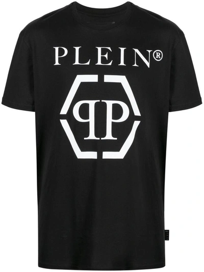 Philipp Plein Black Hexagon Round Neck T-shirt