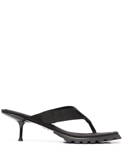 Alexander Wang Jessie Lug Sole Thong Sandals In Black