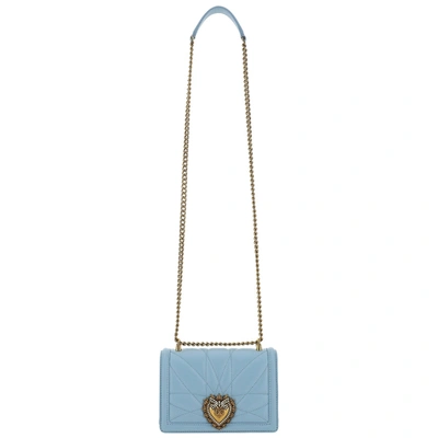 Dolce & Gabbana Women's Leather Handbag Shopping Bag Purse Mini In Light Blue