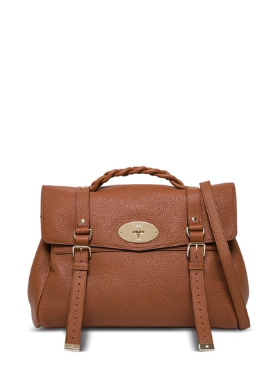 Mulberry Alexa Heavy Grain Oversize Handbag In Brown Leather