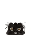 PRADA Mink Fur "Cat Bag" Pochette, Black (Nero)