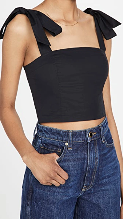 Cara Cara Women's Helena Cotton-poplin Cropped Top In Black,white