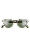 Oliver Peoples Sheldrake Phantos 49mm Round Sunglasses In Washed Jade