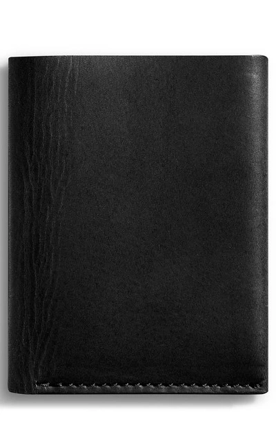 Shinola Utility Folded Leather Card Holder In Black