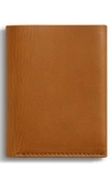 Shinola Utility Folded Leather Card Holder In Tan