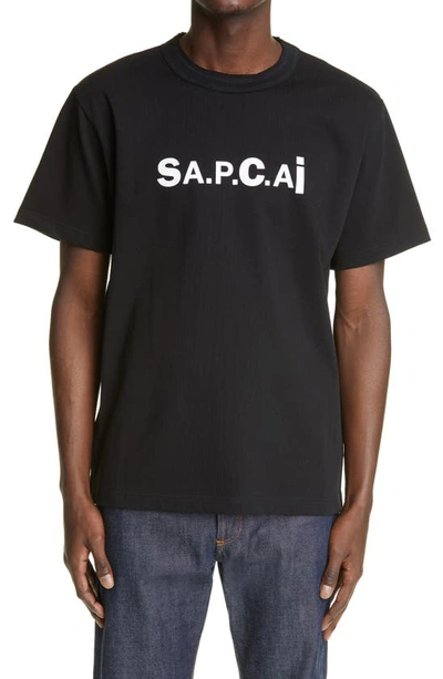 A.p.c. X Sacai Kiyo Logo Graphic Tee In Black