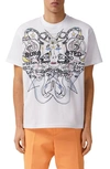 BURBERRY SKETCH PRINT OVERSIZE COTTON GRAPHIC TEE,8040678