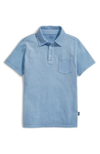 Vineyard Vines Kids' Sun Washed Pocket Polo In Blue