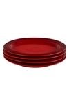 Le Creuset Set Of 4 10 1/2-inch Dinner Plates In Cerise