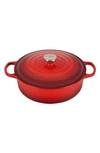 Le Creuset Signature 6 3/4-quart Round Wide French/dutch Oven In Cerise