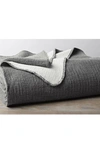 Coyuchi Cozy Organic Cotton Blanket In Charcoal