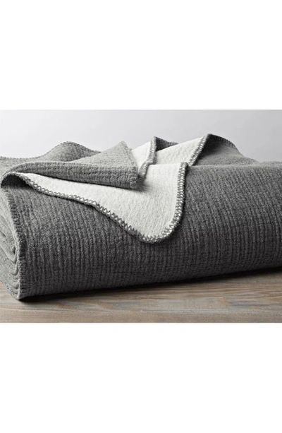 Coyuchi Cozy Organic Cotton Blanket In Charcoal