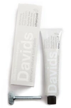 Davids Natural Toothpaste Premium Natural Toothpaste & Metal Key In Charcoal