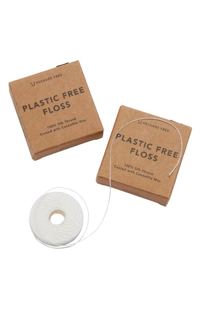 Package Free 2-pack Plastic-free Dental Floss In White