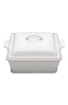 Le Creuset Heritage 2 1/2 Quart Covered Square Stoneware Casserole In White