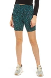 Afrm Elin High Waist Bike Shorts In Blue Daisy Ditsy